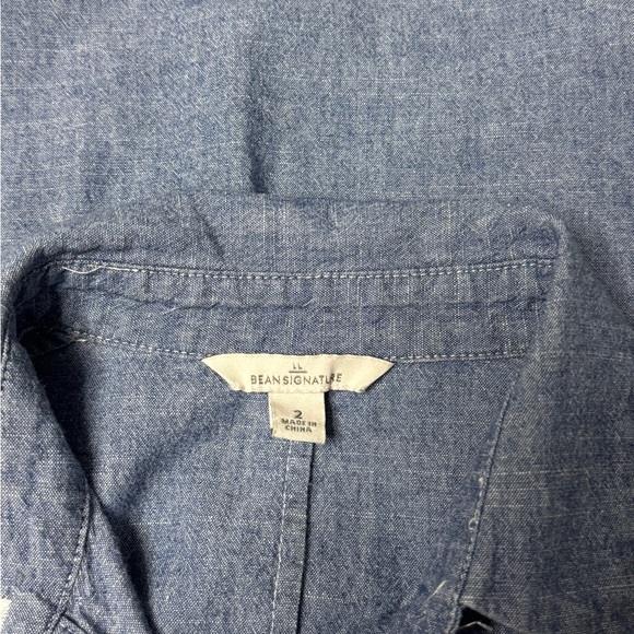 L.L. Bean Signature BBQ Casual Picnic Summer Denim Dress Size 2 - Picture 3 of 12